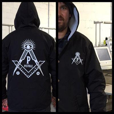 Hooded nylon jackets for Pistole Boardshop in Spokane