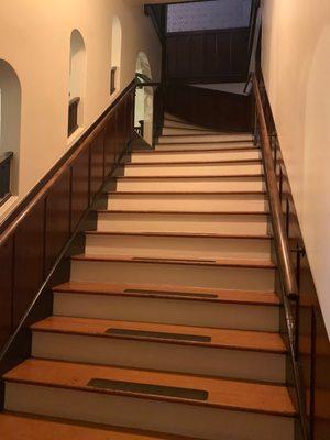 Stairs up to the rooms