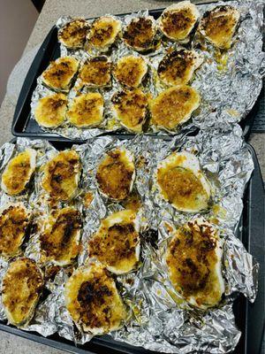 Char broiled oysters