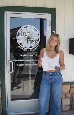 I am at True Bliss Skincare and Wellness in the Stratton Center in Gardnerville, NV! I specialize in facials, microneedling and dermaplaning