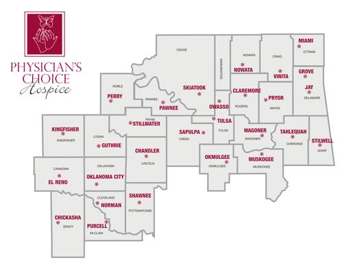 Physician's Choice Hospice service area
