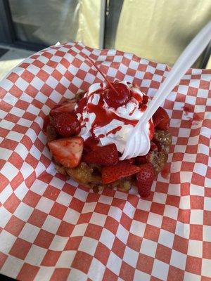 Home made Strawberry Funnel Cake