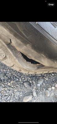 Defective tire.