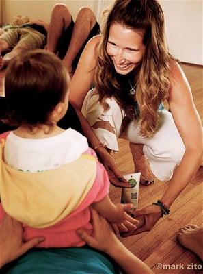 Savasana foot rub at Family Yoga.