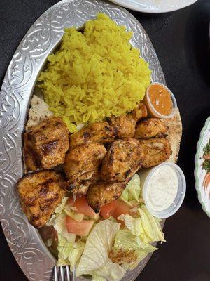 Chicken shish plate