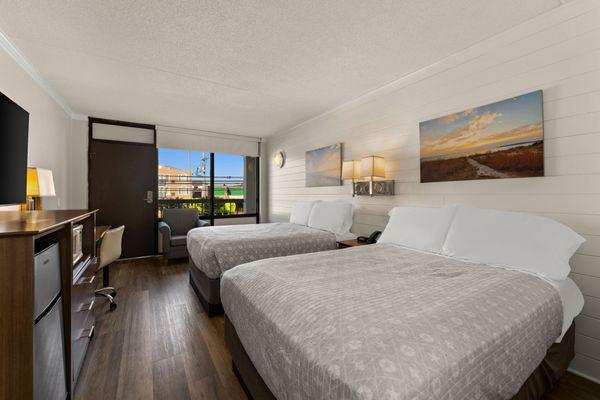 Atlantic Oceanside Dewey Accommodations at Block Party Hotels - Double Bed Room with two double beds, TV, microwave, fridge, Free WiFi