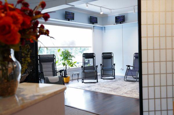 Tranquil setting, relax in the energy room.
