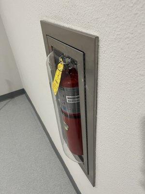 Re-charged all our fire extinguishers back to working condition.