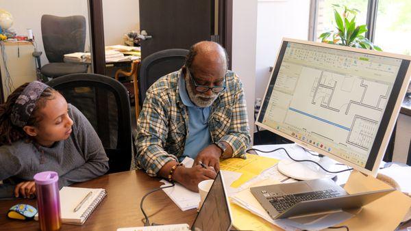 Architect McGlory Studio working with student architects in Minneapolis.