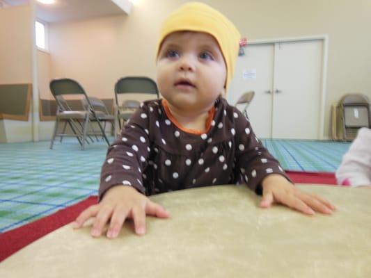 This little darling has been in my class since she was 2 months old.