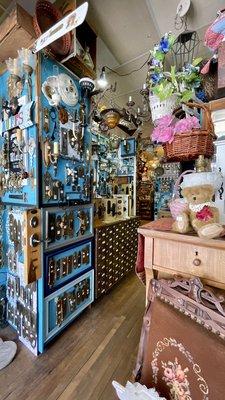 aisles and aisles of antique hardware