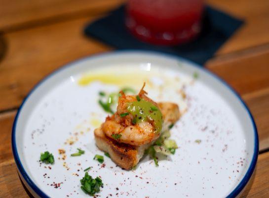 Crostini with shrimp