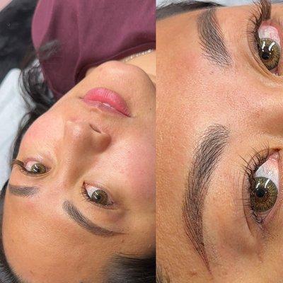 Covered old tattoo with microshading