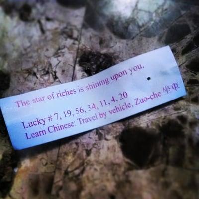 Fortune from a cookie!