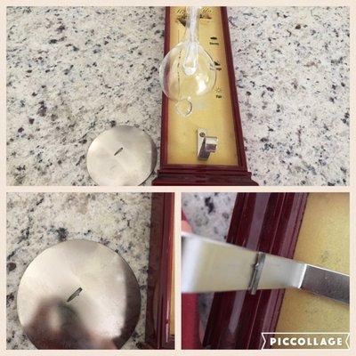 Antique weather station where they broke the solder piece off to pack because that circle was wrapped separately. What an idiot!