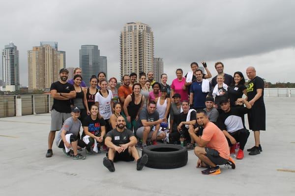 Butt kicking Rooftop workout with an amazing group of people