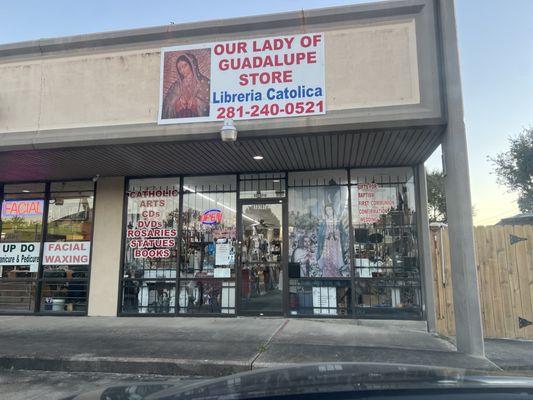 Store front of Our Lady of Guadalupe.