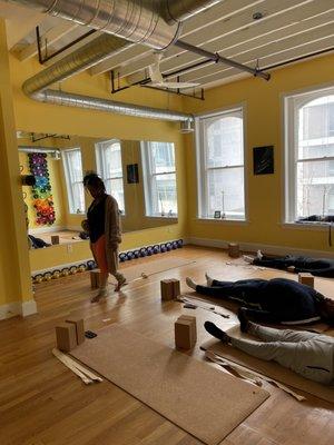 Capture from a yoga class