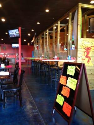 A little bit of a sandy beach.