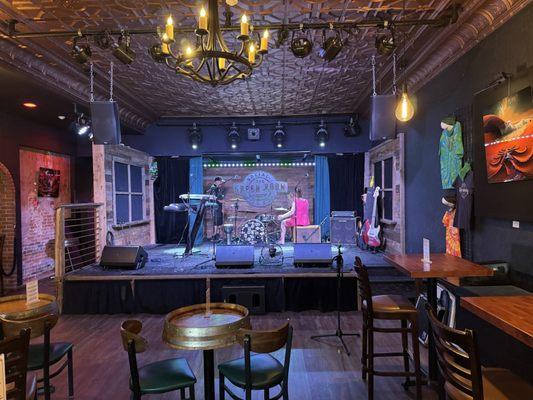 The stage in the early evening during sound check