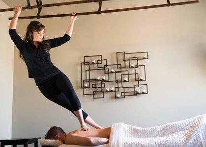 In Japanese, "Ashi" translates to foot and "Atsu" into pressure. Ashiatsu DeepFeet Bar Therapy is a barefoot massage technique now available