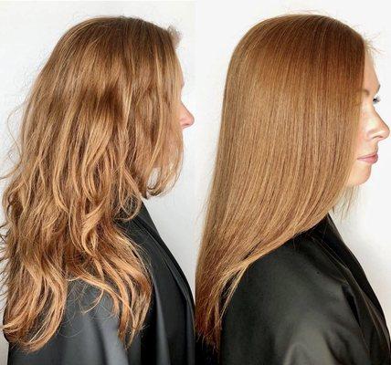 Call to book your Brazilian blowout service!