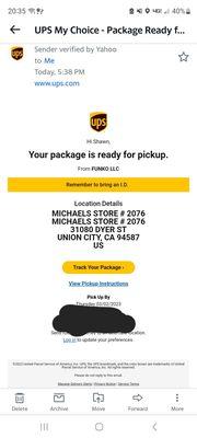 The "rescheduled" delivery