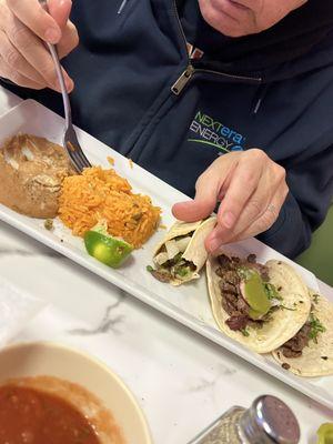 Paul had the steak tacos - and he liked them.