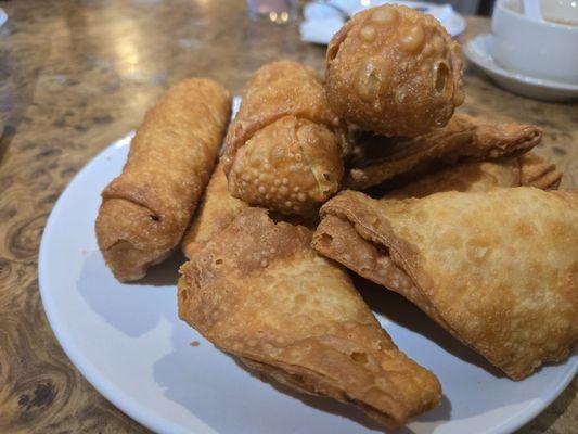 Crab Ragoons and Egg Rolls