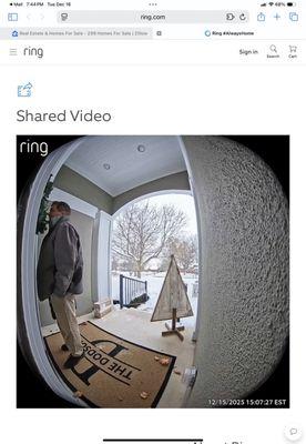 Weathergard worker peaking in windows