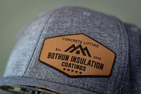 Leather hat patches for a local customer created by Fast Threads in Montevideo, MN