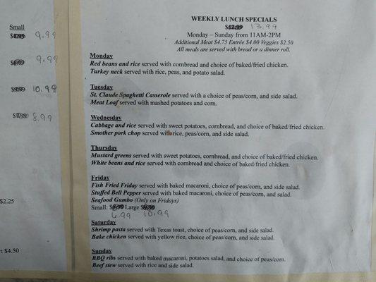 Specials all week!!!