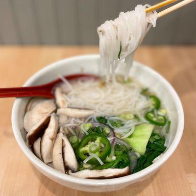 Vegan pho with mushrooms