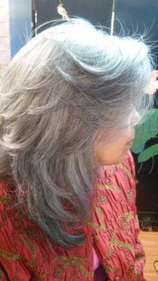 Color, cut and style done by Sheena