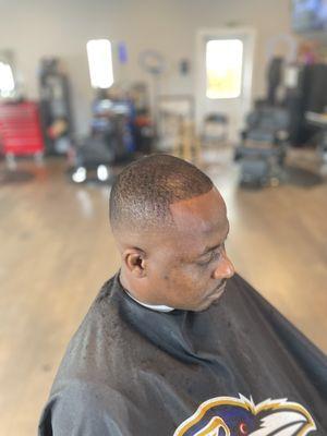 Mid bald fade.
