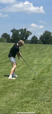 My son, enjoying a great game of golf at Gordon Trent.