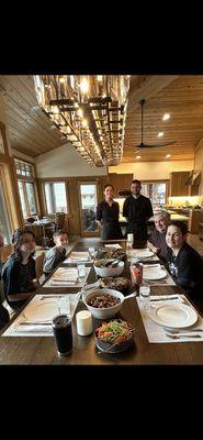 The family with our Chef Jessie and his support Tatum. Great night!