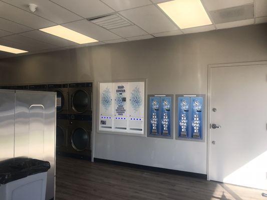 Soap dispenser & coin machine. All machines take quarters only