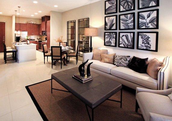 Spacious living rooms