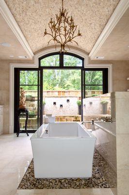 MASTER BATHROOM SOAKING TUB IN OPEN GARDEN