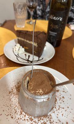 Chocolate cake drenched in Amaretto and Tiramisu!!!