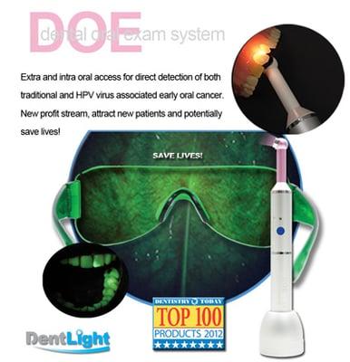 At our office we use the DOE Oral Exam System. It provides an X-ray vision to easily identify abnormal tissue that might develop