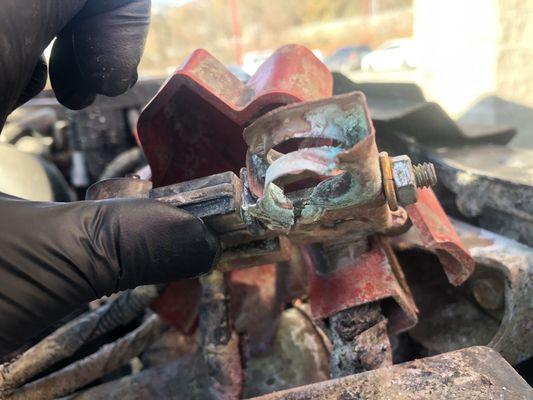 This is photo of the terminal that needed replaced. Clearly it was not replaced.