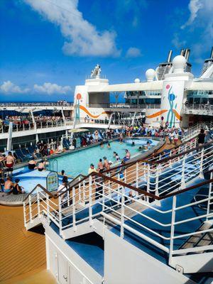 Deck 15, Royal Caribbean Allure of the Seas. Fun in the sun. Beer, tropical drinks, snacks a plenty! What else is there?!