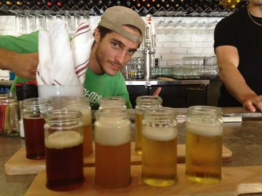 THE guru burger. Draft beer sampling on a Sunday.