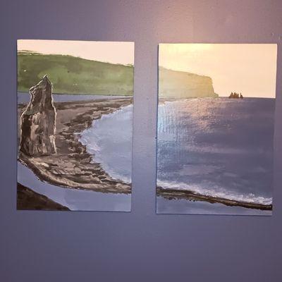 Acrylic on wood . Title Black Sand.  Art by Mauro Gelmini