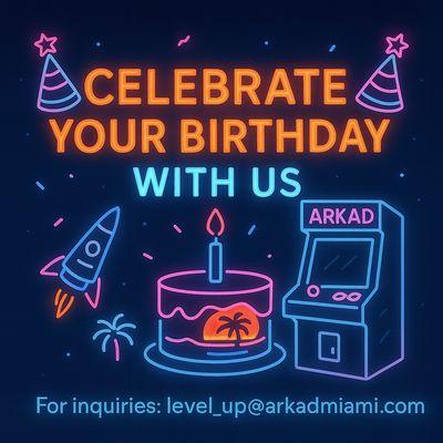 Looking for the ultimate place to host your birthday? At Arkad Miami, we bring the fun, lights, and excitement of modern arcade games!