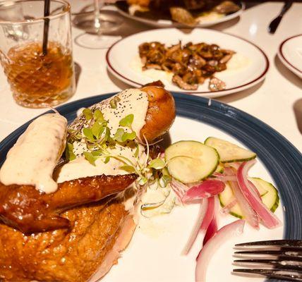 Mushrooms and Smoked Chicken