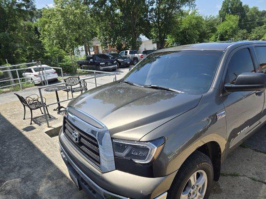 Hood painted and rejuvenated. Had rust spots fading and rock dings.