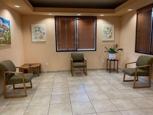 We are observing social distancing in the waiting room as well